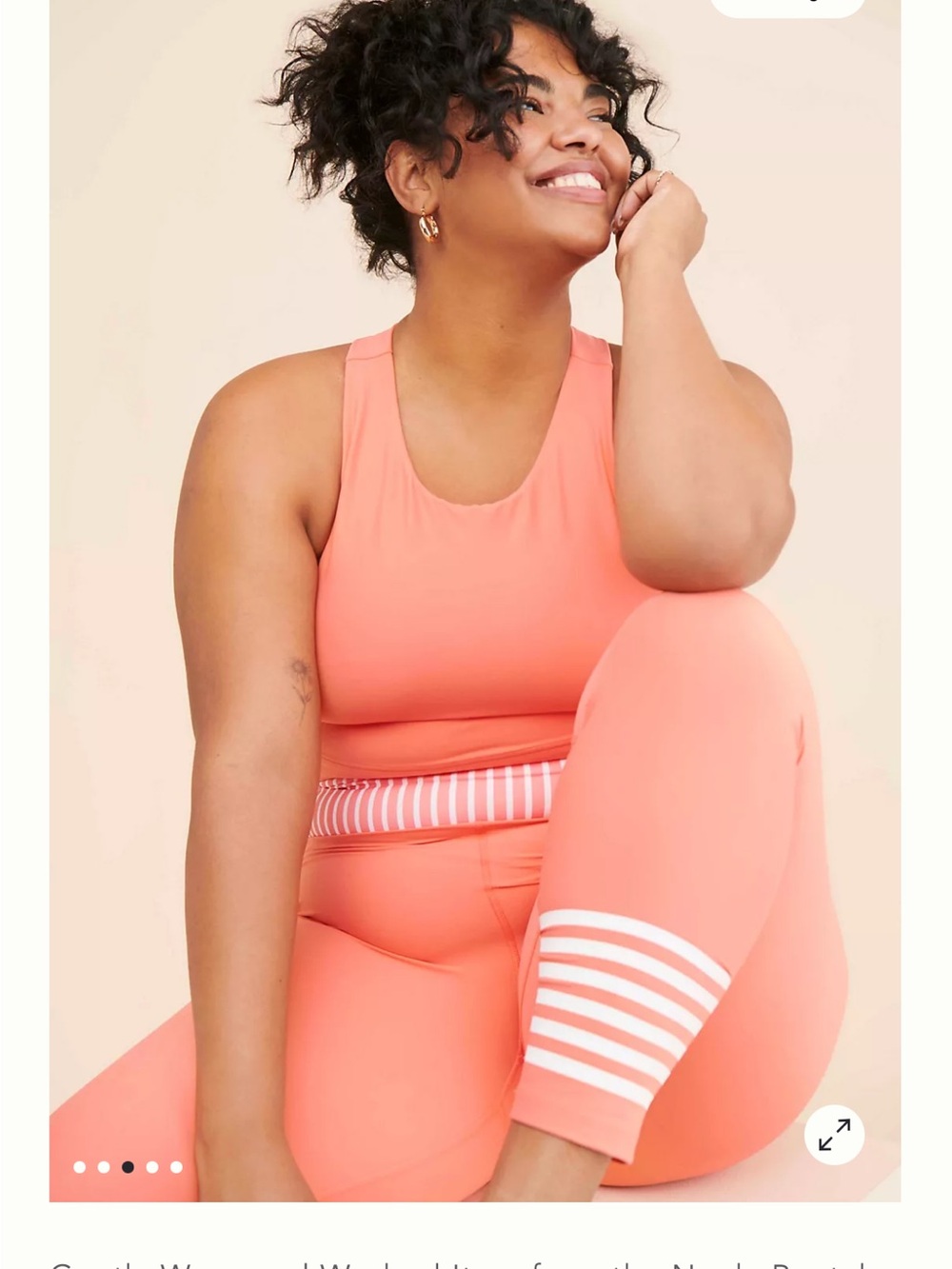 Addison Bay x Nuuly High-Rise Coral Active Leggings - Plus Size - 1X - SEE SET! - Picture 9 of 11